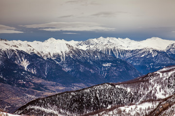 Mountain landscape in Serre Chevalier, French Alps