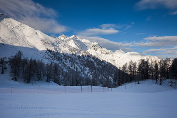 Mountain landscape in Serre Chevalier, French Alps