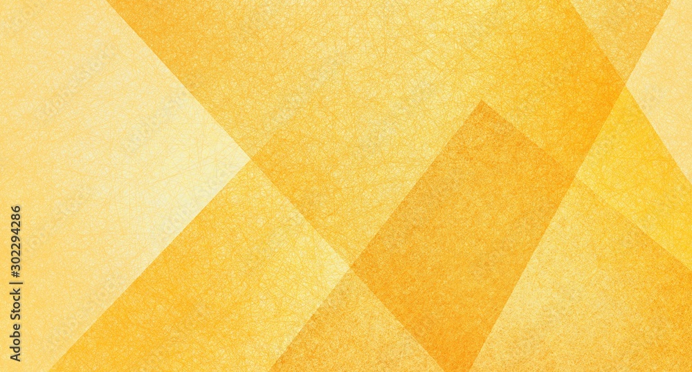 Wall mural abstract yellow background triangle design with layers of orange gold geometric shapes in modern tex