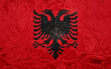 Flag of Albania with reflections