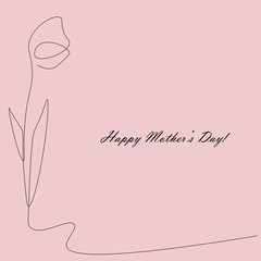 Mothers day card with flower, vector illustration
