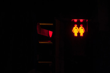 rainbow traffic light red