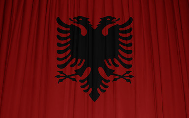 Flag of Albania on curtains