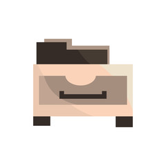 drawer with folder office work business equipment icon
