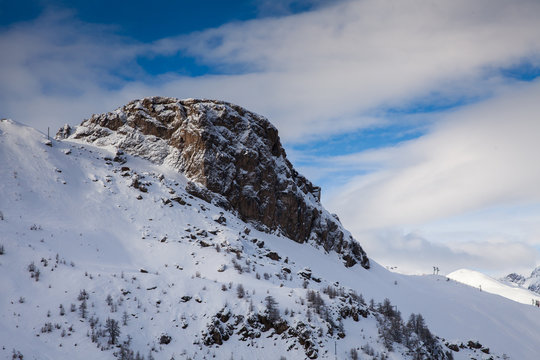 Mountain landscape in Serre Chevalier, French Alps
