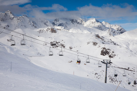 Mountain landscape in Serre Chevalier, French Alps