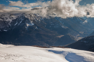 Mountain landscape in Serre Chevalier, French Alps