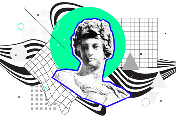 Vector collage of universal graphic Shapes Objects