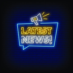 Latest News Neon Signs Style text vector