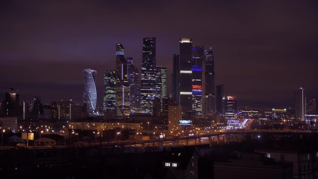 Moscow-city at night