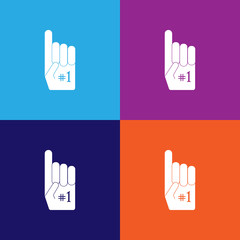 Fototapeta premium American football fan glove color icons. Element of popular american football color icons. Signs, symbols collection icons for websites, web design,