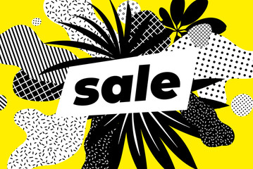 Vector Sale collage of universal graphic Shapes Objects