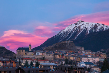 First snow in Briancon, Serre Chevalier, France