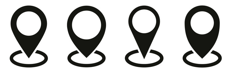 Pointer on map icons set. Vector