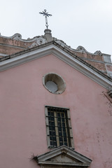 Fototapeta na wymiar Old pink church in Lisbon