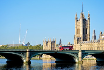  Westmister Bridge over the river Thames in London, UK