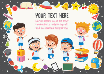 Colorful Template With Cute Children