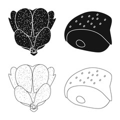 Vector design of product and poultry symbol. Set of product and agriculture vector icon for stock.