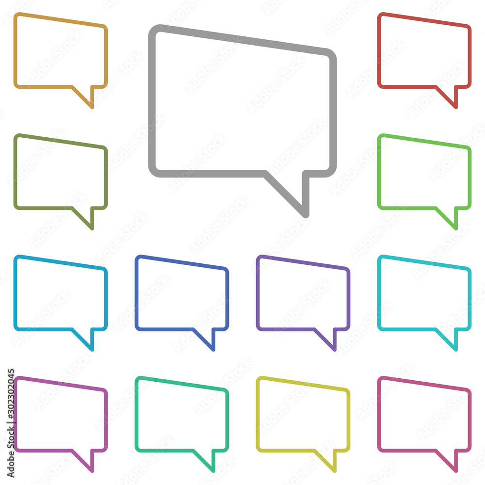 Poster bubble, chat multi color icon. simple thin line, outline vector of chat bubble icons for ui and ux, 
