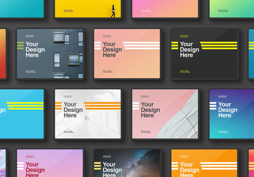 Grid of Tablets Mockup