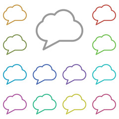Bubble, chat, cloud multi color icon. Simple thin line, outline vector of chat bubble icons for ui and ux, website or mobile application