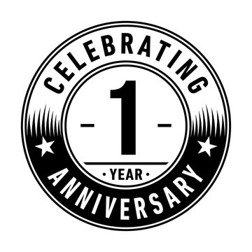 1 year anniversary celebration logo template. Vector and illustration.