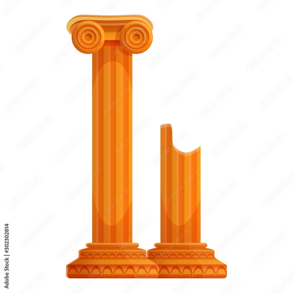 Poster ancient columns icon. cartoon of ancient columns vector icon for web design isolated on white backgr