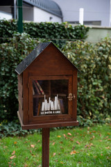 Fototapeta na wymiar A book box in a public place to store books
