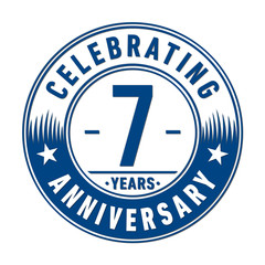 Fototapeta premium 7 years anniversary celebration logo template. Vector and illustration.