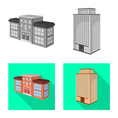 Vector design of construction and building icon. Set of construction and estate stock symbol for web.
