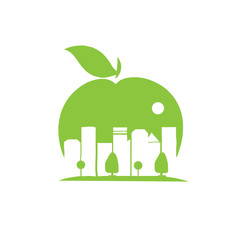 apple city, negative space style