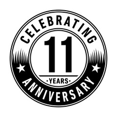 11 years anniversary celebration logo template. Vector and illustration.