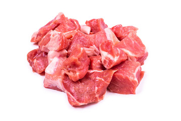 Fototapeta premium Fresh raw pork pieces isolated.