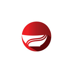 Noodle restaurant and food logo template in red circle.