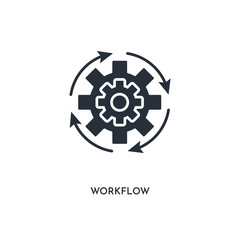 workflow icon. simple element illustration. isolated trendy filled workflow icon on white background. can be used for web, mobile, ui.