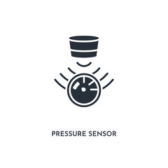 pressure sensor icon. simple element illustration. isolated trendy filled pressure sensor icon on white background. can be used for web, mobile, ui.
