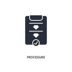procedure icon. simple element illustration. isolated trendy filled procedure icon on white background. can be used for web, mobile, ui.