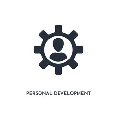personal development icon. simple element illustration. isolated trendy filled personal development icon on white background. can be used for web, mobile, ui.