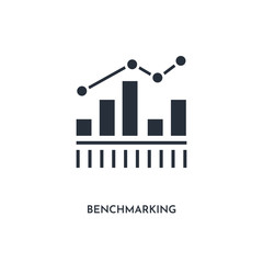 Obraz premium benchmarking icon. simple element illustration. isolated trendy filled benchmarking icon on white background. can be used for web, mobile, ui.