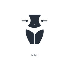 diet icon. simple element illustration. isolated trendy filled diet icon on white background. can be used for web, mobile, ui.