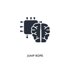 jump rope icon. simple element illustration. isolated trendy filled jump rope icon on white background. can be used for web, mobile, ui.