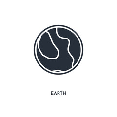 earth icon. simple element illustration. isolated trendy filled earth icon on white background. can be used for web, mobile, ui.