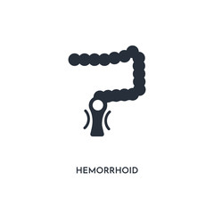 hemorrhoid icon. simple element illustration. isolated trendy filled hemorrhoid icon on white background. can be used for web, mobile, ui.