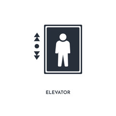 elevator icon. simple element illustration. isolated trendy filled elevator icon on white background. can be used for web, mobile, ui.