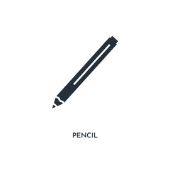 pencil icon. simple element illustration. isolated trendy filled pencil icon on white background. can be used for web, mobile, ui.
