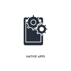 native apps icon. simple element illustration. isolated trendy filled native apps icon on white background. can be used for web, mobile, ui.