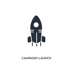 campaign launch icon. simple element illustration. isolated trendy filled campaign launch icon on white background. can be used for web, mobile, ui.