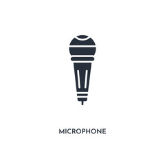 microphone icon. simple element illustration. isolated trendy filled microphone icon on white background. can be used for web, mobile, ui.