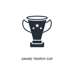 award trophy cup icon. simple element illustration. isolated trendy filled award trophy cup icon on white background. can be used for web, mobile, ui.