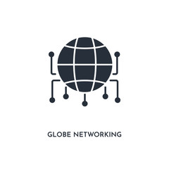 globe networking icon. simple element illustration. isolated trendy filled globe networking icon on white background. can be used for web, mobile, ui.